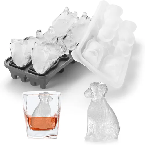 Miniatura 9 de Nax Caki Bulldog Gifts - Molde para cubitos de hielo 3D Bulldog con formas divertidas, molde de hielo grande de 2.4 pulgadas, bandejas de cubitos