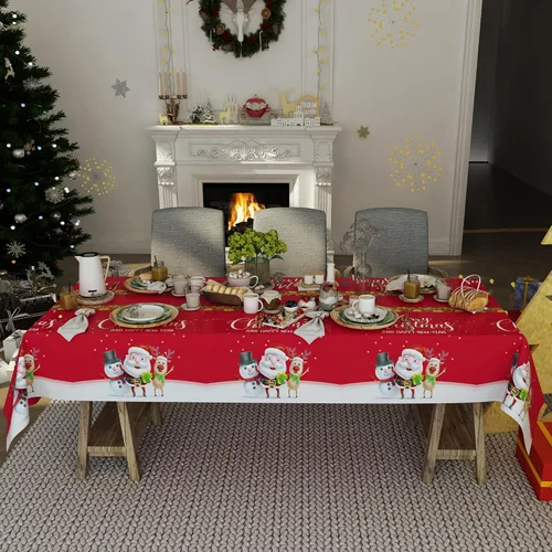 Miniatura 6 de Manteles de Navidad, paquete de 2 manteles rectangulares desechables para Año Nuevo de 54 por 110 pulgadas, manteles premium con diseño de alce