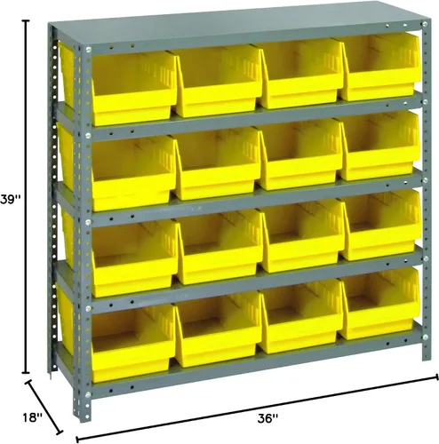 Miniatura 602 de Quantum QSBU-245BK Heavy Duty Shelving Unit with (7) Shelves and (24) QUS245 Black Bins for Garage Warehouse Storage Distribution 400 lb Load
