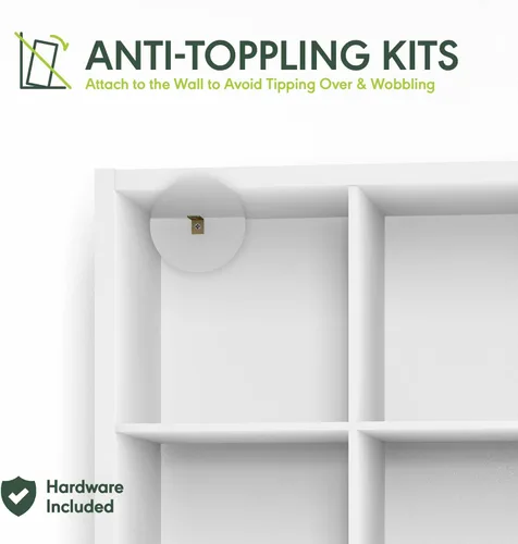 Miniatura 4 de Furinno Organizador de Almacenamiento en Cubos Decorativos con Respaldo Abierto, 4 Cubos, Gris Claro