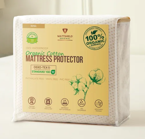 Miniatura 14 de Protector de Colchón Orgánico Impermeable Individual – Parte Superior de Algodón Orgánico Suave – Cubierta Silenciosa y Transpirable de 250 GSM