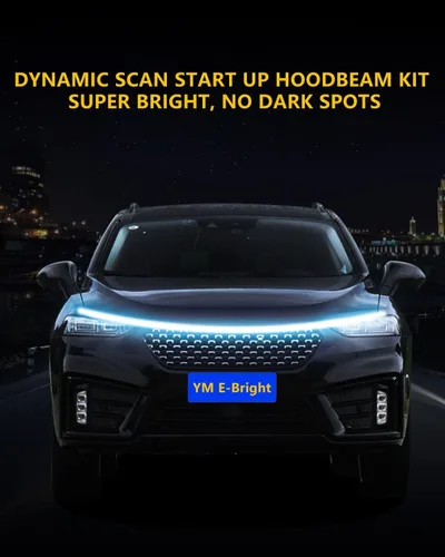 Miniatura 5 de YM E-Bright Tira de luz LED para capó exterior, impermeable, flexible, DRL, dinámico, para arranque, luces de circulación diurna para automóvil