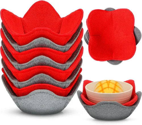 Miniatura 12 de Patelai Juego de 8 recipientes para microondas acogedores para comida caliente, de 7.5 pulgadas, aptos para microondas, multiusos, a prueba