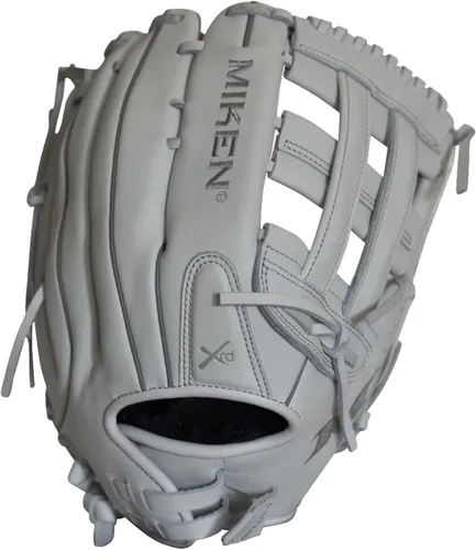 Miniatura 18 de Miken Pro Series - Guantes de sóftbol de lanzamiento lento, 13 pulgadas, blanco/rojo blanco/blanco