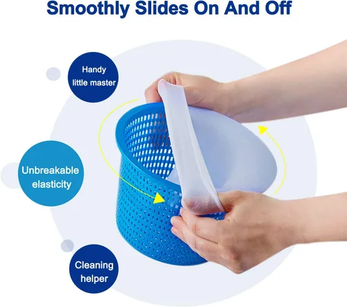 Miniatura 5 de Paquete de 50 calcetines de piscina para filtros de piscina, filtros de cestas y desnatadores para filtrar desechos y hojas, sistema de filtro