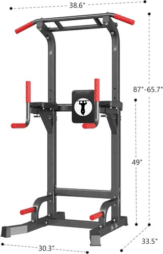 Miniatura 7 de SogesPower Power Tower - Barra de dominadas multifunción para gimnasio en casa, altura ajustable, barra de inmersión, equipo de entrenamiento