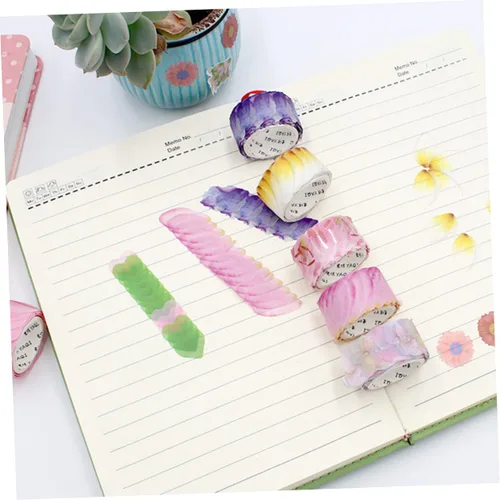 Miniatura 7 de EXCEART 3 calcomanías florales de cinta washi, álbumes de recortes, cinta de pétalos, calcomanías decorativas para manualidades y bricolaje 3