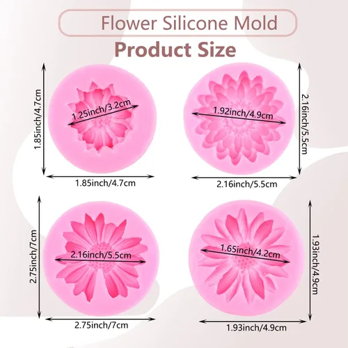 Miniatura 3 de Molde de silicona para fondant de flores de crisantemo, molde de silicona para margarita, para decoración de pasteles, decoración de cupcakes, pasta