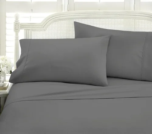 Miniatura 7 de ienjoy Home - Juego de sábanas de 4 piezas con estampado a cuadros en relieve, color crema 2-Crema a cuadros