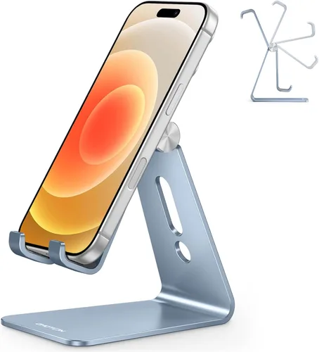 Miniatura 16 de OMOTON Soporte ajustable para teléfono celular, base soporte para teléfono de escritorio de aluminio C2, compatible con iPhone 15, 14, 13, XS, XR, 8
