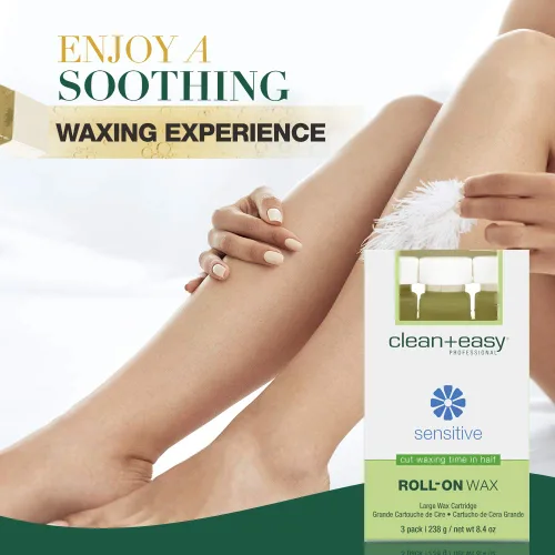 Miniatura 3 de Clean + Easy Recambio de cera enrollable grande (pierna), para tratamiento higiénico de depilación facial y corporal, ideal para pieles sensibles, 3