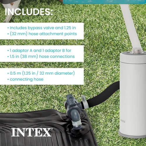 Miniatura 6 de Intex Tapete solar para calentador de piscina de 47 x 47 pulgadas para piscina sobre el suelo de 8,000 galones con accesorio de manguera y válvula