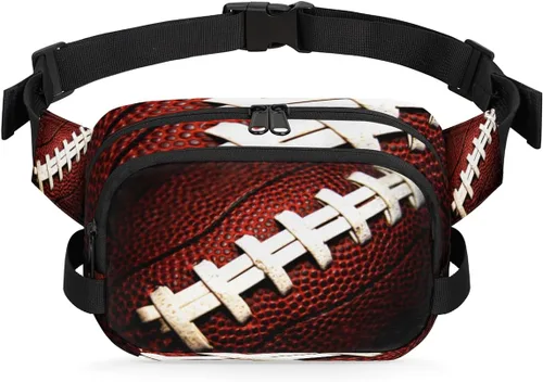 Riñonera de fútbol americano para hombres y mujeres, bolsa cruzada de fútbol con correa ajustable, bolsa impermeable para viajes, caminar, correr,