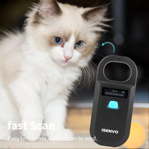 Miniatura 6 de Escáner de microchip para mascotas, recargable, RFID, EMID, lector de microchips, 134.2 kHz, 125 kHz, 15 dígitos, escáner de identificación de chip
