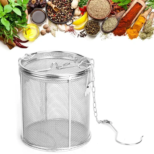 Miniatura 5 de AUNMAS Colador de condimentos de acero inoxidable, infusor de colador de té con cadena, condimentos de sopa, filtro de cesta de separación, té más