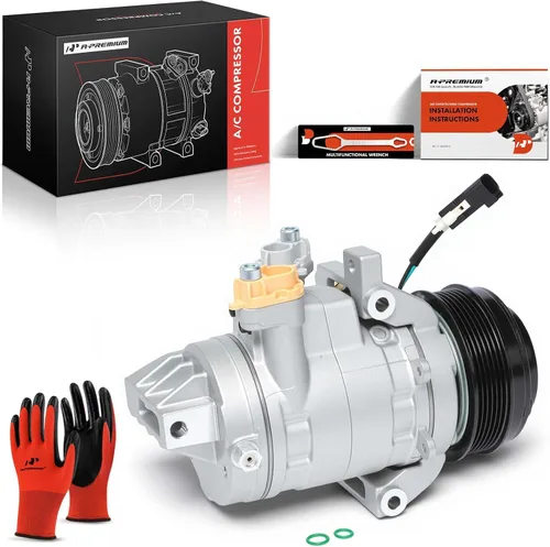Miniatura 10 de A-Premium Compresor de A/C con embrague compatible con Ford F-150 2.7L Turboalimentado 2015-2017, estilo DKS20