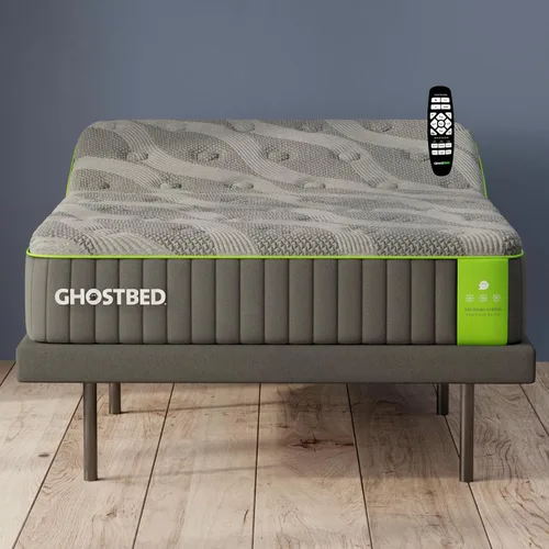 Miniatura 10 de GhostBed Base de cama ajustable y base de alimentación con control remoto inalámbrico, ajustes de gravedad cero y masaje, puertos USB, tamaño King