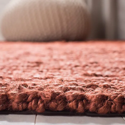 Miniatura 6 de SAFAVIEH Alfombra de área de 8x10 pies - Colección de fibra natural - Grande - Óxido, yute hecho a mano, estilo de granja, pelo grueso con textura