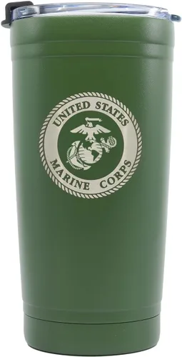 Miniatura 16 de Military Gift Shop Vaso de 20 onzas del ejército estadounidense, taza de café de acero aislado de doble pared con tapa y vaso de 20 onzas