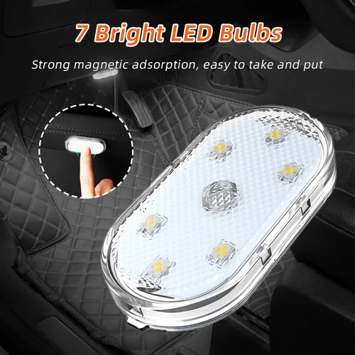 Miniatura 6 de Ziciner 2 bombillas LED para interior de coche, bombilla LED inalámbrica súper brillante, bombilla LED festón recargable por USB, accesorios