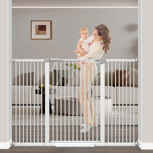 Miniatura 19 de Puerta extra alta para bebés de 40.5 pulgadas, sin taladros, puerta extra ancha de 54.7 a 60.2 pulgadas para perros y mascotas, para interiores