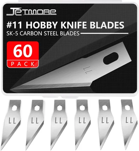 Jetmore Paquete de 60 Cuchillas Exacto 11, Cuchillas de Cuchillo de Manualidades de Repuesto, Cuchilla Exacto 11, Recambios de Cuchillas para