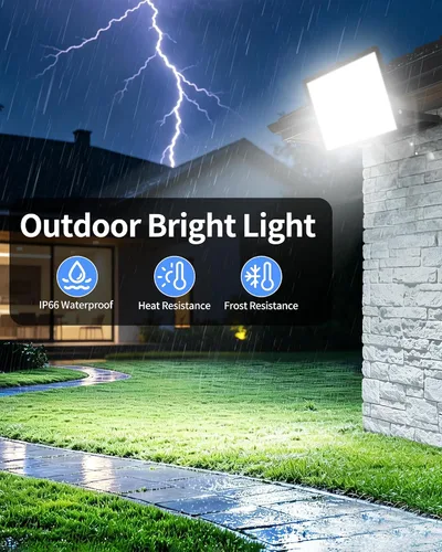 Miniatura 7 de Luz de inundación LED de 200 W para exteriores con enchufe+cable de 10 pies, luz de seguridad súper brillante de 24000 lúmenes, luz de trabajo LED