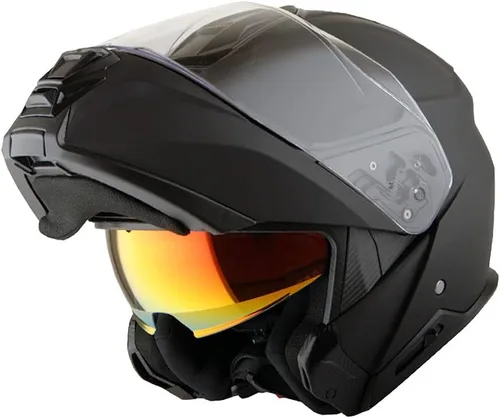 Miniatura 11 de Martian Casco modular de cara completa para motocicleta, protector solar con doble visera: HG362 azul amarillo