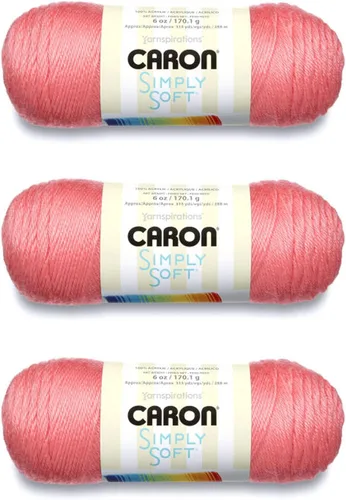 Miniatura 48 de Caron Simply Soft - Hilo verde militar, paquete de 3 unidades de 6.00 oz/6 onzas, 100% acrílico, peinado #4 (mediano), 315 yardas, tejido/ganchillo