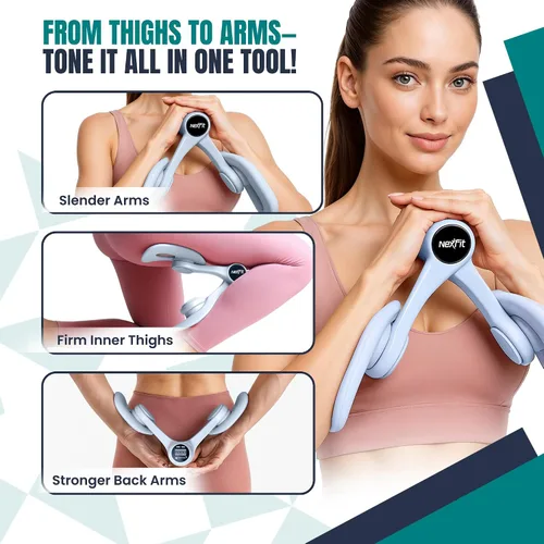 Miniatura 5 de Smart Thigh Master Dispositivos de ejercicio giratorios para suelo pélvico para mujeres y hombres con pantalla de contador automático Azul