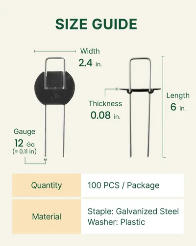 Miniatura 7 de DAIM Grapas para arandela abatible, estacas de jardín, grapas de metal de 6 pulgadas, estacas de jardín para jardinería, estacas de suelo
