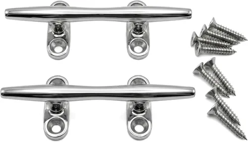 MIZUGIWA Boat Cleats 316 Stainless Steel,4 inch 5 inch 6 inch 8 inch Marine Dock Cleat Open Base with Fasteners for Boat