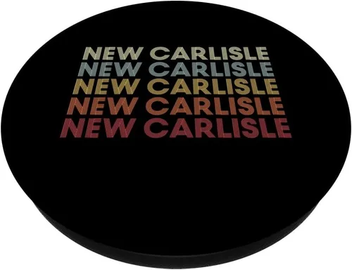 Miniatura 2 de New Carlisle Ohio New Carlisle OH Retro Vintage Text PopSockets Swappable PopGrip