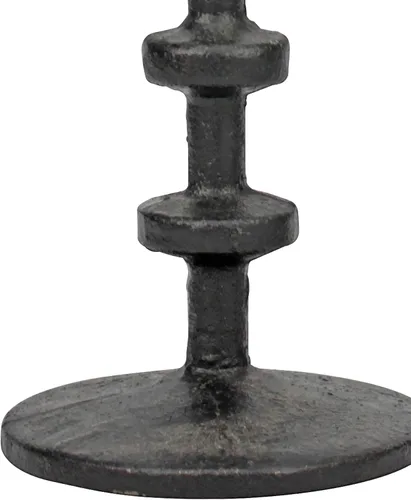 Miniatura 3 de Stonebriar Juego de portavelas cónico de metal de hierro fundido negro de 7