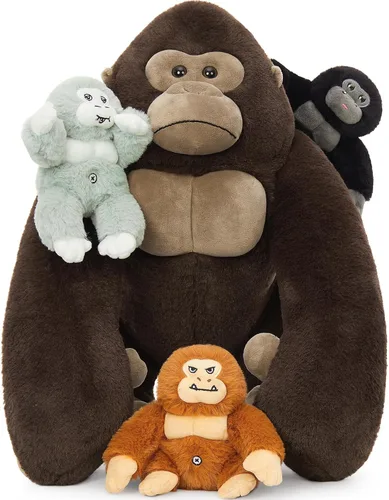 Miniatura 13 de MaoGoLan 5 piezas de peluche de foca gorda con 4 bebés en el interior - Almohada gigante de animal de peluche de foca ultrasuave de 20 pulgadas