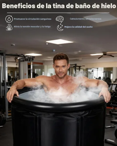 Miniatura 2 de XL - Bañera de hielo para atletas y adultos, bañera de hielo de 105 galones, bañera fría con cubierta para interiores y exteriores, bañera