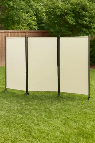 Miniatura 7 de Productos Proman FS17067 Galaxy - Divisor de habitación para interior/exterior (3 paneles), 102” de ancho x 16” de profundidad x 71” de alto Beige