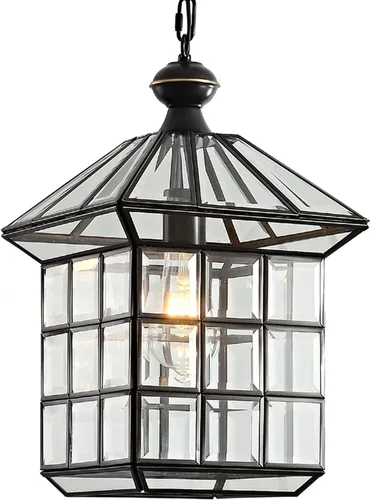 Miniatura 7 de Milaii Luces colgantes de cobre y latón para exteriores, impermeable, para porche, lámpara exterior con cristal transparente para exteriores, patio