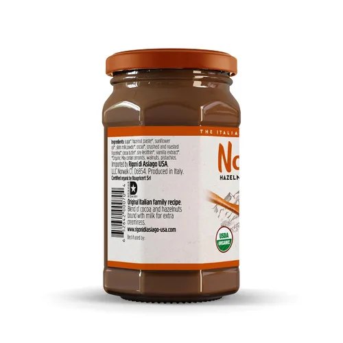 Miniatura 3 de Rigoni di Asiago Nocciolata Orgánica Crunchy de Avellana y Cacao Triturada Gluten Free Sin Aceite de Palma, 8.82 oz (Paquete de 1)