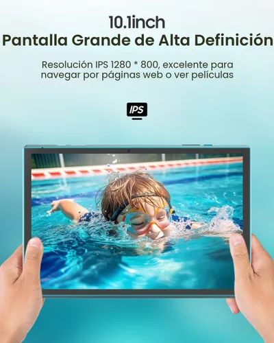 Miniatura 4 de Tablet 2 en 1 con funda para teclado y ratón, tableta de 10 pulgadas Android 15 Tablets PC, 8 GB RAM+32 GB ROM compatible con 1 TB expandible, Azul