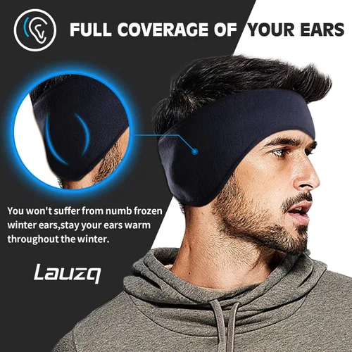 Miniatura 2 de Lauzq Invierno de forro polar calentadores de orejas para hombres, mujeres, niños, esquí, correr, ciclismo