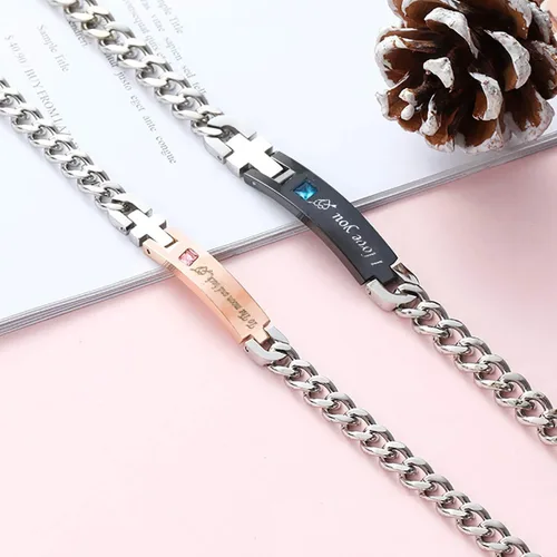 Miniatura 4 de redrain Juego de 2 pulseras ajustables para parejas, para él o ella, para aniversario, cumpleaños, día de San Valentín, regalos de Navidad