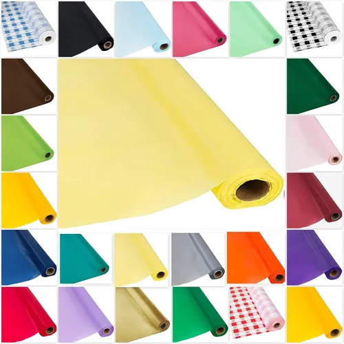 Miniatura 6 de DIY Craft - Rollo de plástico negro para mesa de banquete, 300 pies de largo (26 colores)