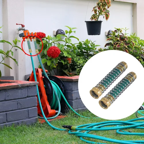 Miniatura 7 de Hourleey Protector de manguera de jardín, adaptador de extensión de manguera con resorte helicoidal, paquete de 2