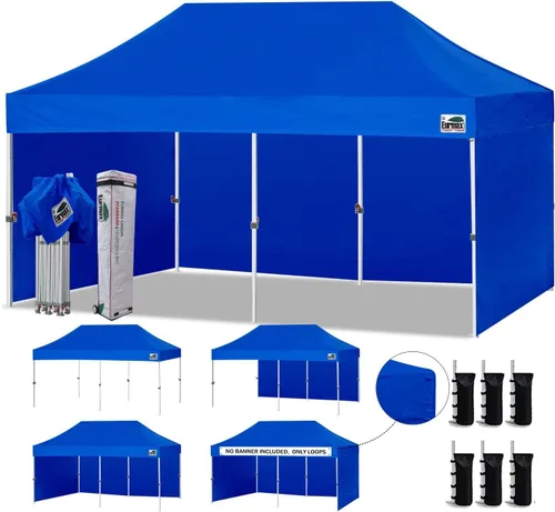 Miniatura 55 de Eurmax Tienda de campaña desplegable de 8 x 8 de Estados Unidos, con bolsa rodante patentada sin puntas, 4 paredes extraíbles con cremallera, toldo