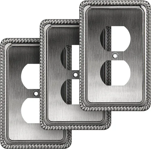 Miniatura 37 de Henne Bery Placa Decorativa de Pared con Borde de Cuerda Placa de Interruptor Cubierta de Tomacorriente