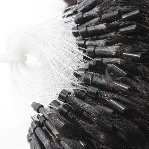 Miniatura 2 de Extensión de cabello humano rizado profundo con micro bucle, cabello Remy brasileño, rizado con micro cuentas, extensiones de cabello con anillo