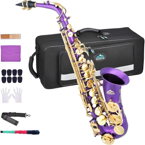 Miniatura 12 de EASTROCK Saxofón Alto Negro/Dorado Mi Bemol Kit Completo para Estudiantes Principiantes con Estuche de Transporte, Boquilla, Almohadillas Cojín