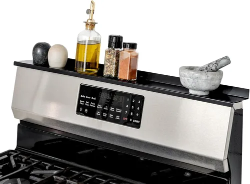 StoveShelf - Estante magnético de 20 pulgadas de longitud para apartamento, acabado negro para estufa de cocina - Solución de almacenamiento de