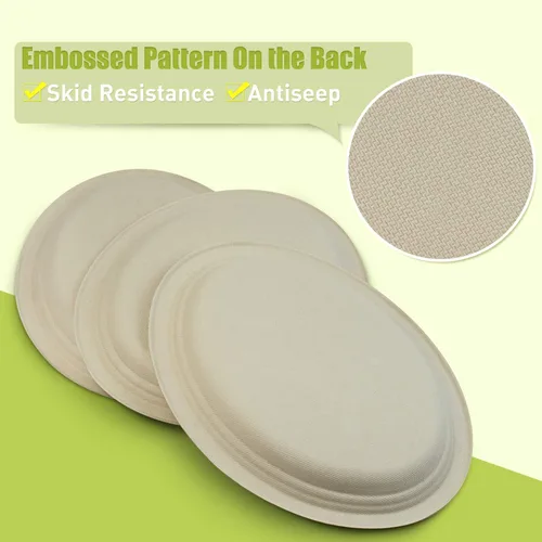 Miniatura 3 de Green Earth, Platos compostables de 12 pulgadas, 125 unidades, fibras de bambú naturales, vajilla diaria – Biodegradable, desechable, forma ovalada